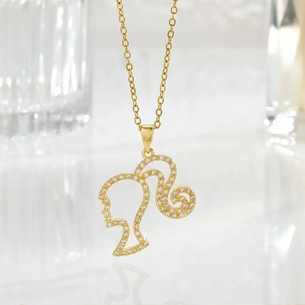Barbie Silhouette Necklace, Barbie Necklace